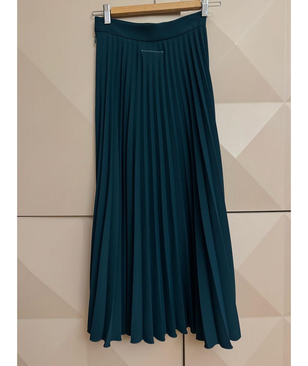 MM6 MAISON MARGIELA Зеленая полиэстеровая юбка миди, фото 2