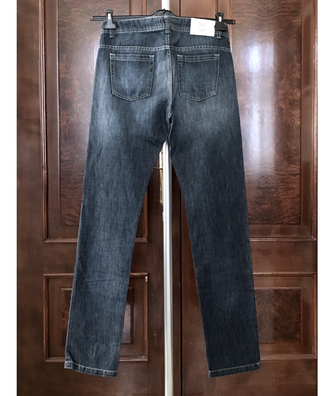 BILANCIONI Синие хлопко-леновые джинсы скинни, фото 2