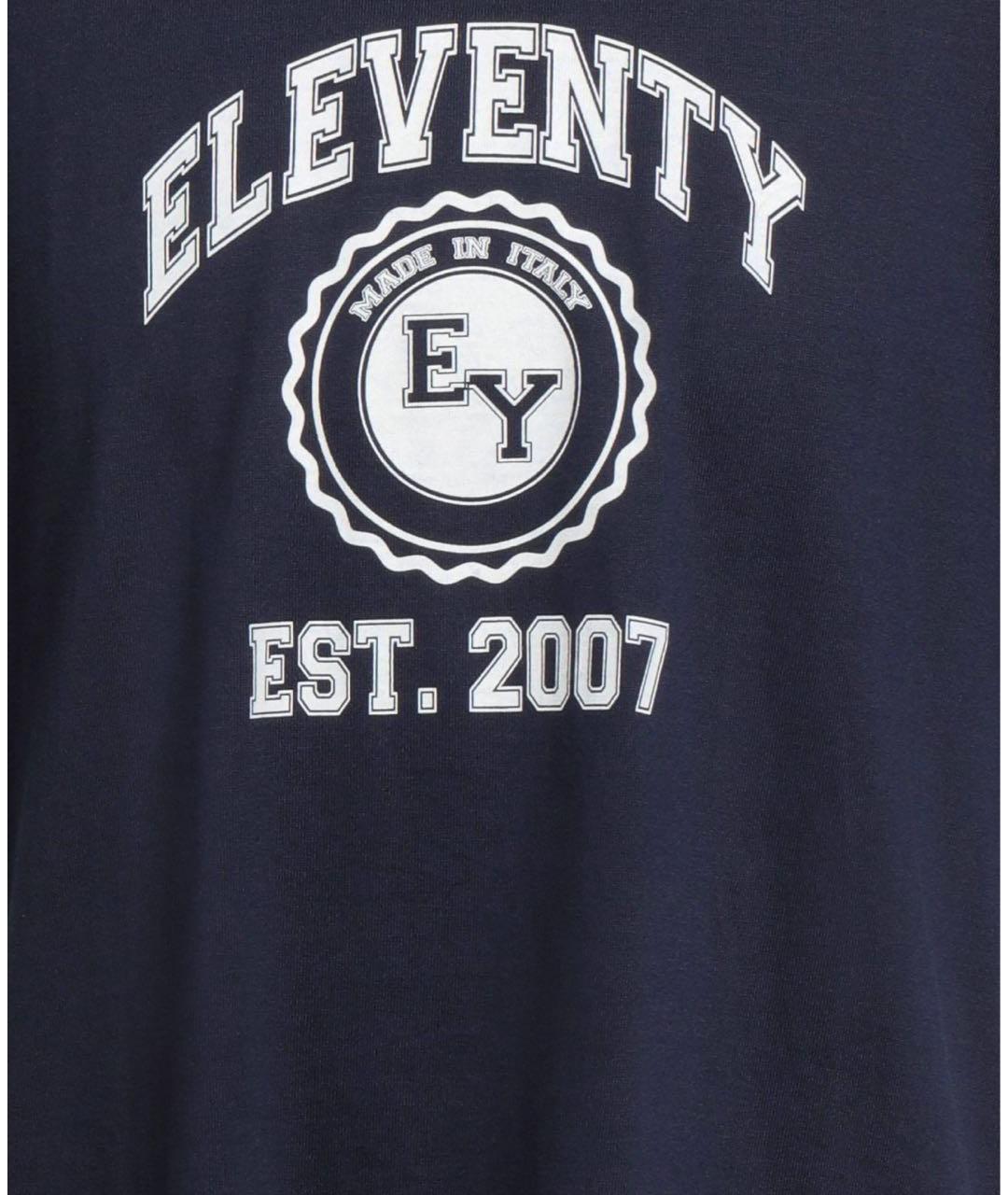 ELEVENTY Темно-синяя хлопковая футболка, фото 2