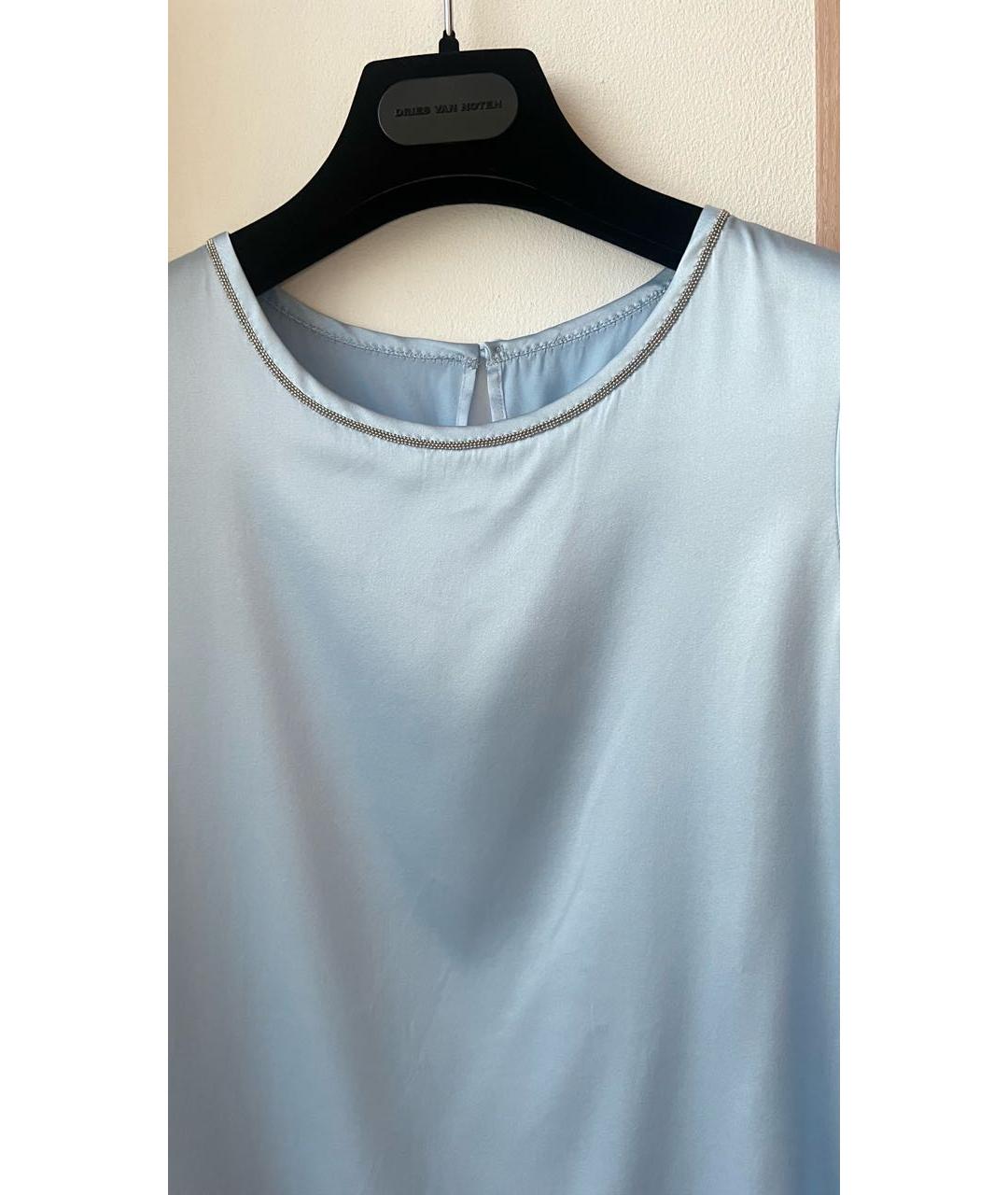 PESERICO Голубая шелковая майка, фото 2