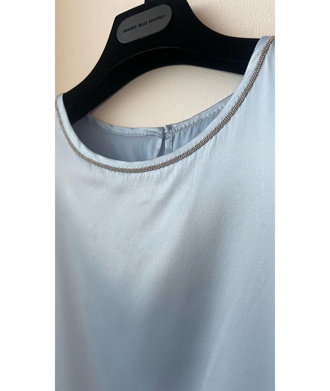 PESERICO Голубая шелковая майка, фото 3