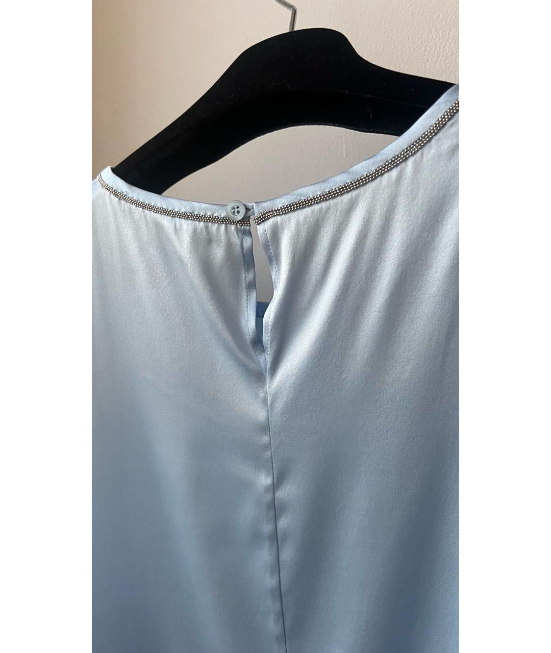 PESERICO Голубая шелковая майка, фото 5