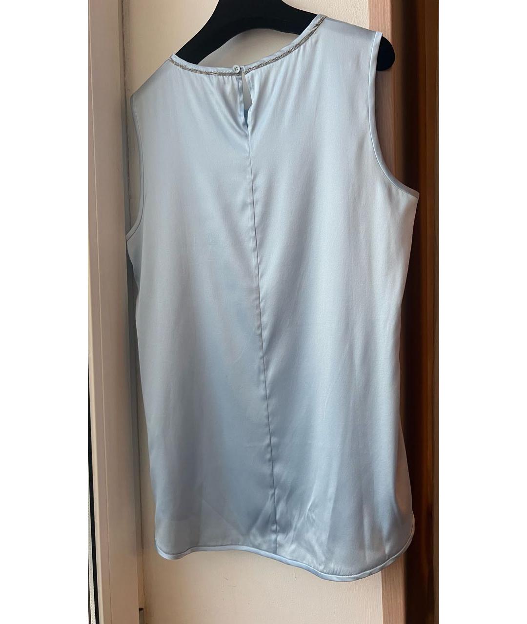 PESERICO Голубая шелковая майка, фото 4