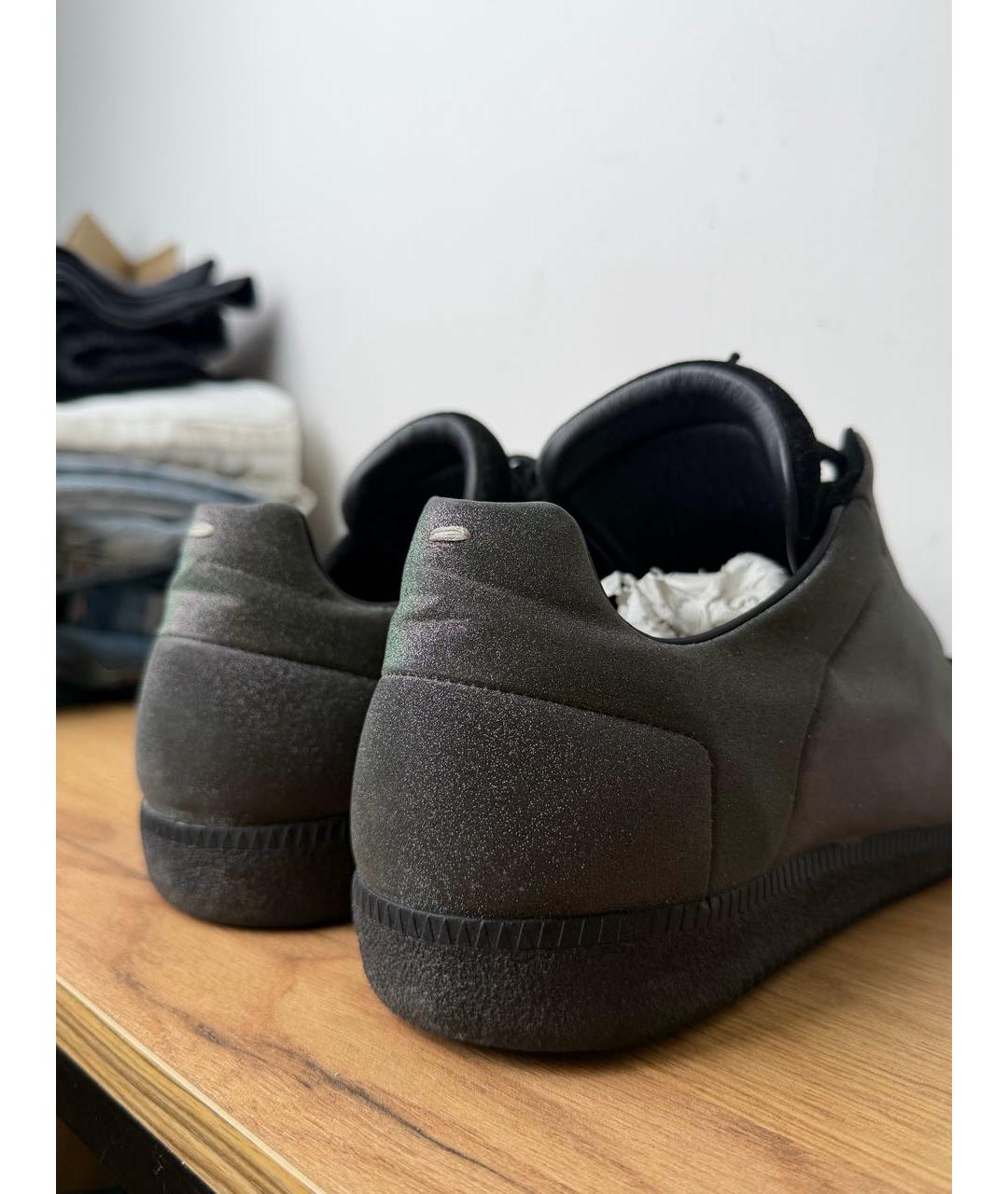 MAISON MARGIELA Антрацитовые низкие кроссовки / кеды, фото 3