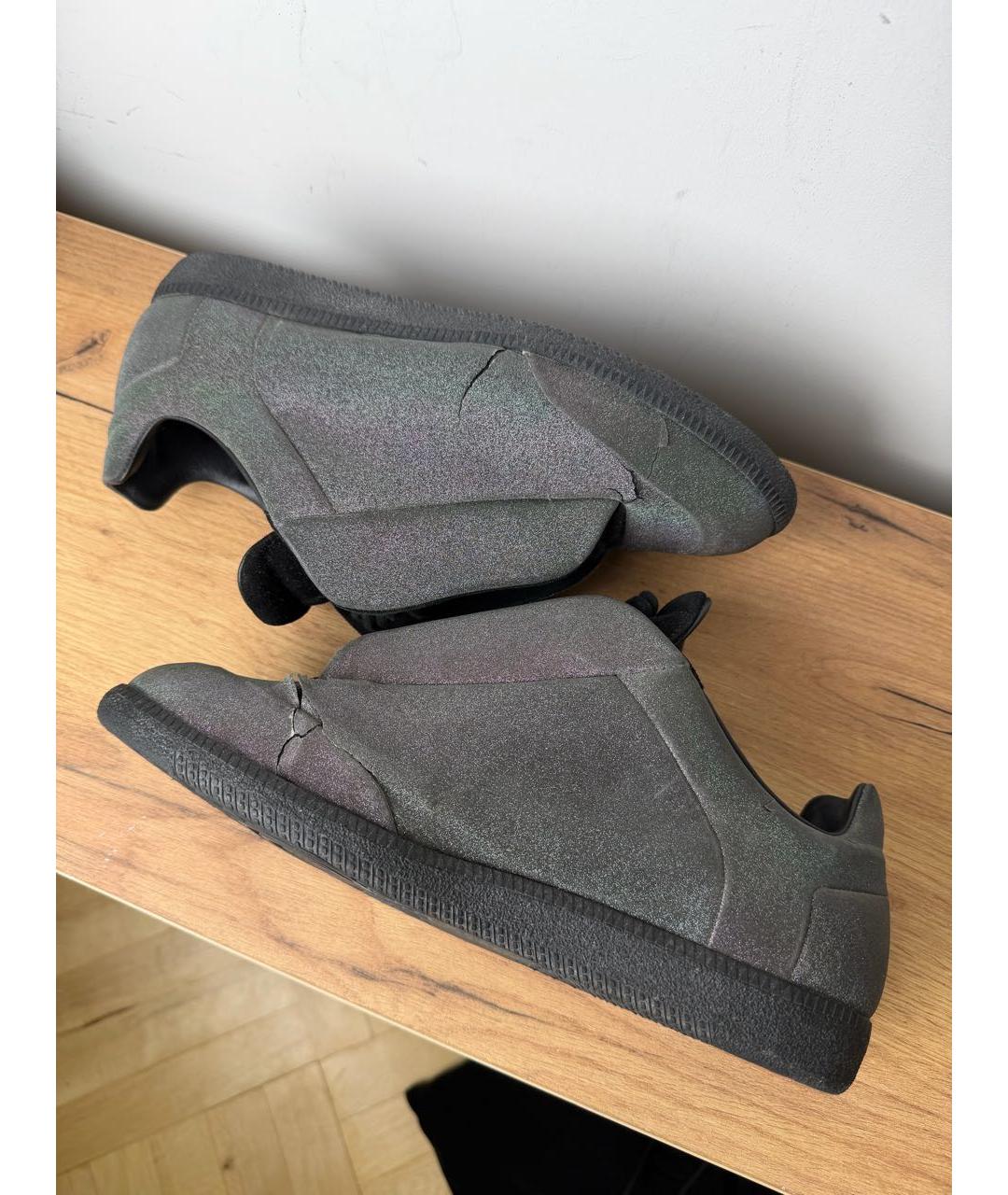 MAISON MARGIELA Антрацитовые низкие кроссовки / кеды, фото 6