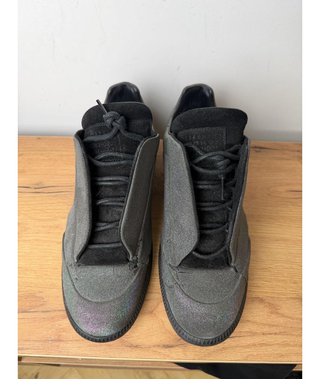 MAISON MARGIELA Антрацитовые низкие кроссовки / кеды, фото 2