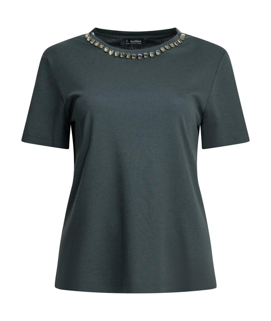 'S MAX MARA Синяя хлопковая футболка, фото 1