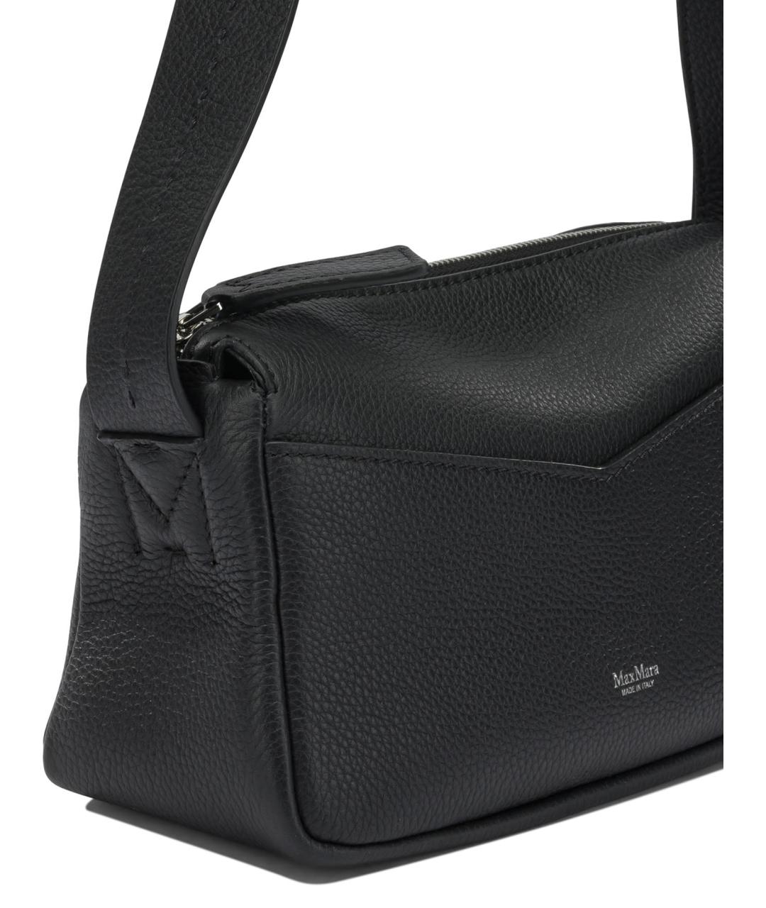 MAX MARA Черная кожаная сумка через плечо, фото 3