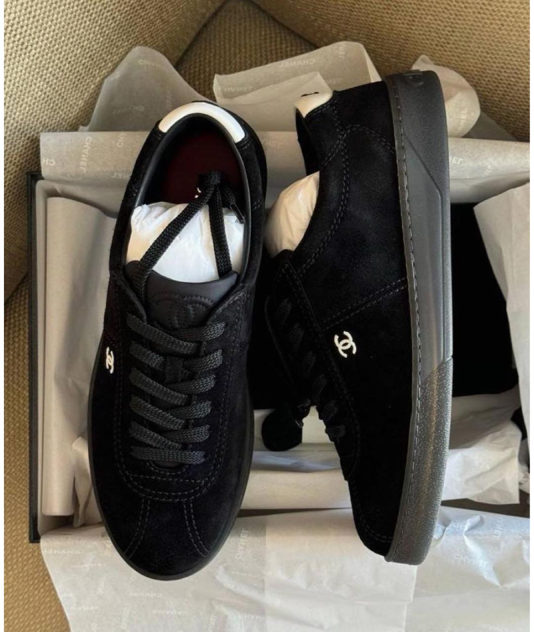 CHANEL Черные замшевые кеды, фото 2