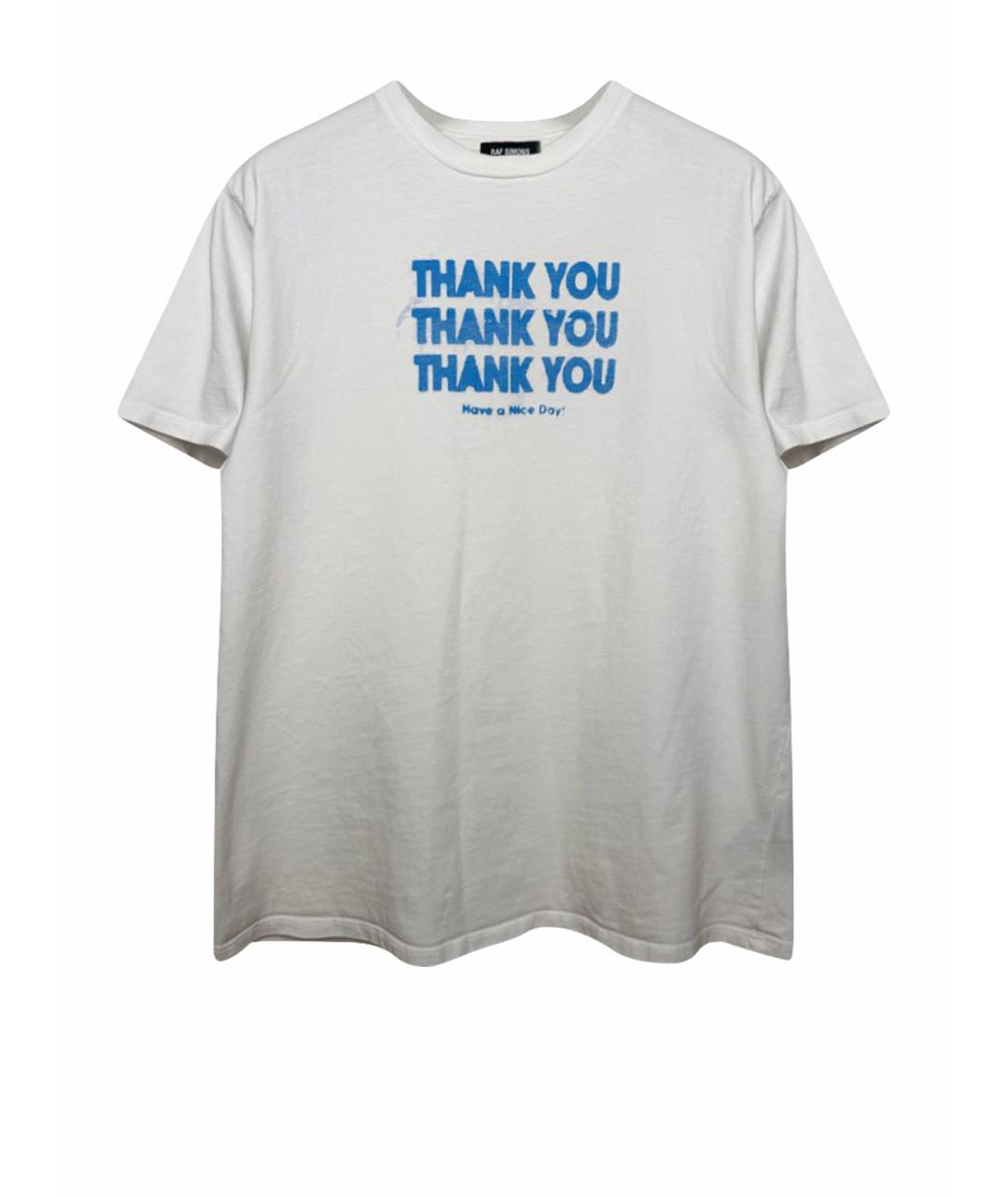 RAF SIMONS Белая хлопковая футболка, фото 1