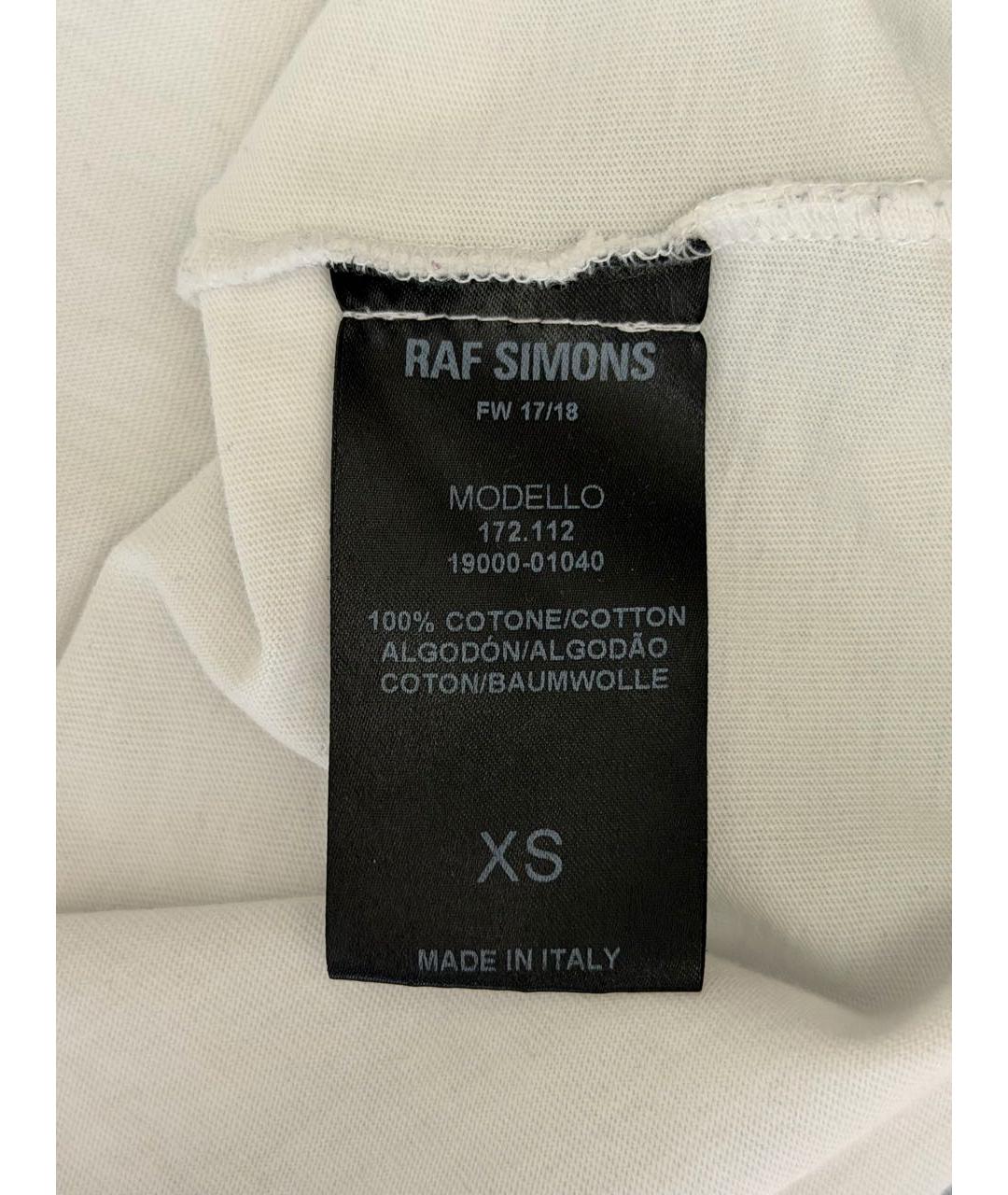 RAF SIMONS Белая хлопковая футболка, фото 4