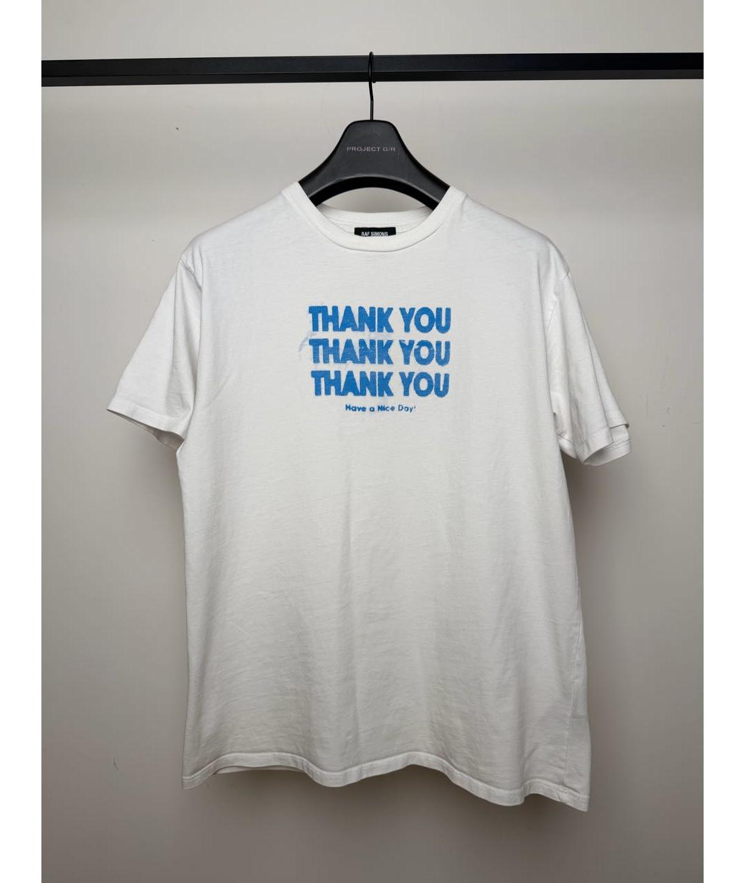 RAF SIMONS Белая хлопковая футболка, фото 5