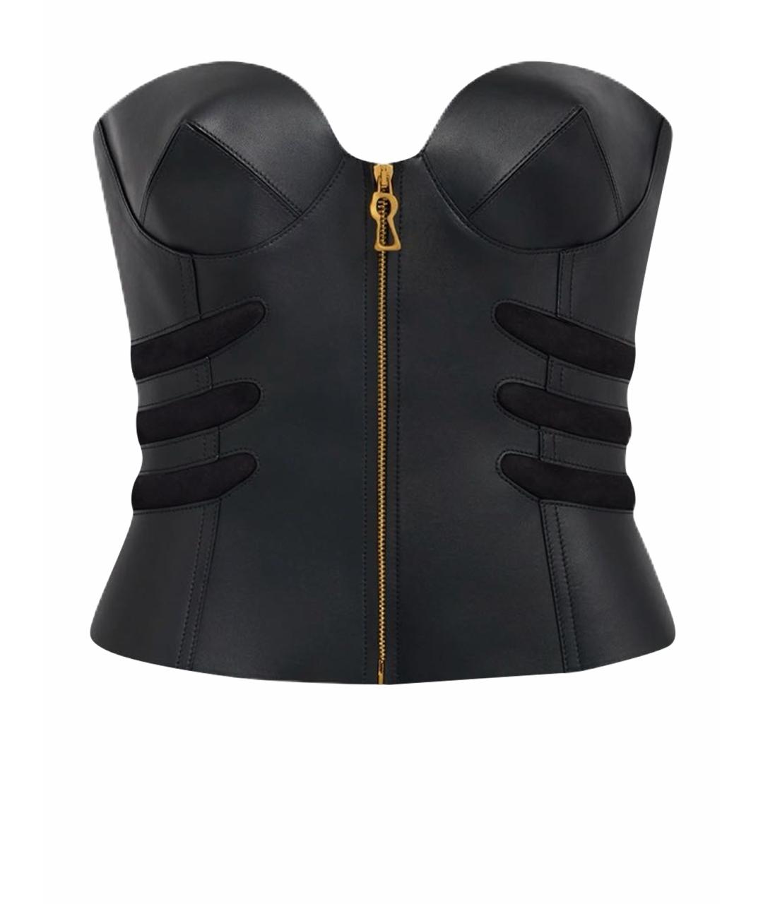SCHIAPARELLI Черный кожаный корсет, фото 1