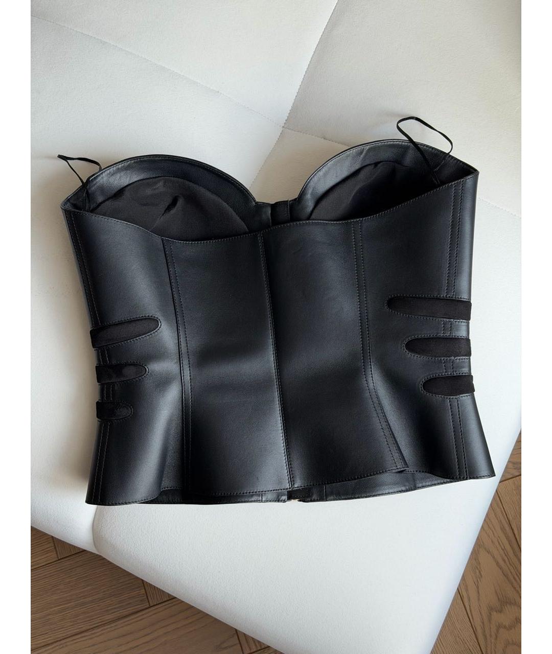 SCHIAPARELLI Черный кожаный корсет, фото 3