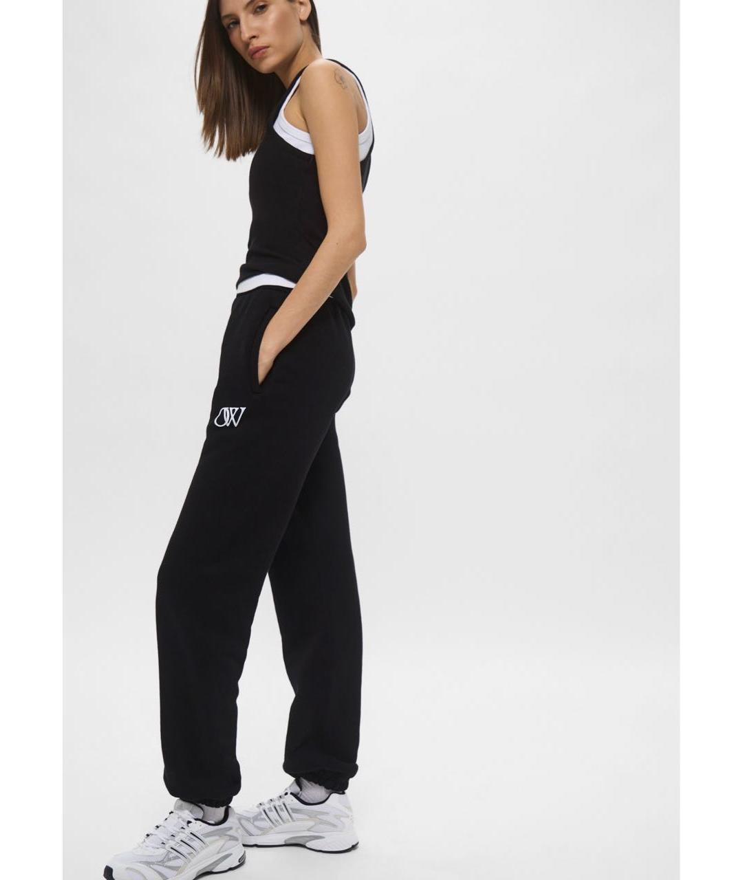 OFF-WHITE Черные хлопковые спортивные брюки и шорты, фото 4