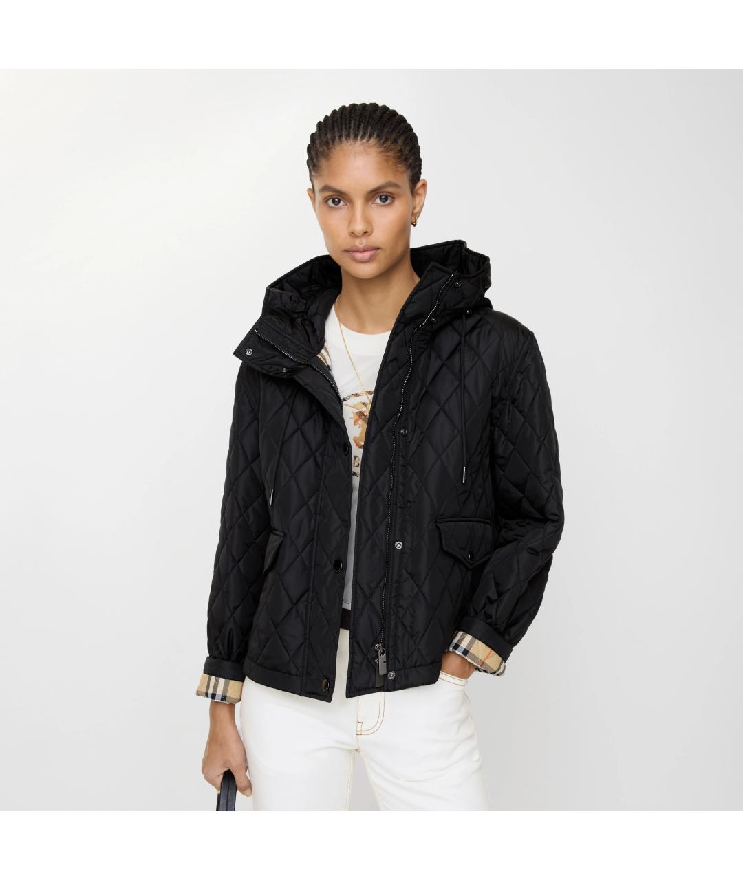 BURBERRY Черная полиамидовая куртка, фото 2