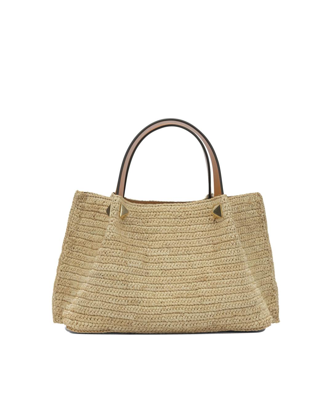 VALENTINO Бежевая пелетеная сумка тоут, фото 2