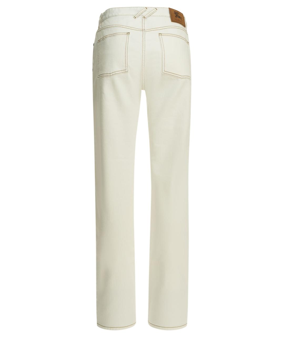 BURBERRY Белые хлопковые прямые джинсы, фото 2