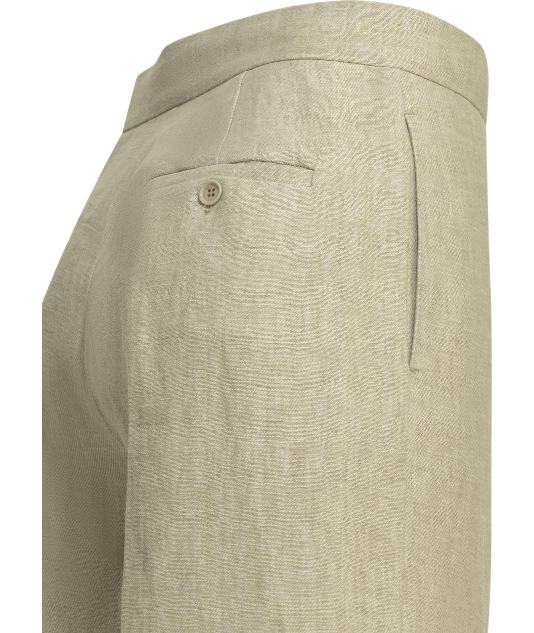 MAX MARA Бежевые льняные прямые брюки, фото 4