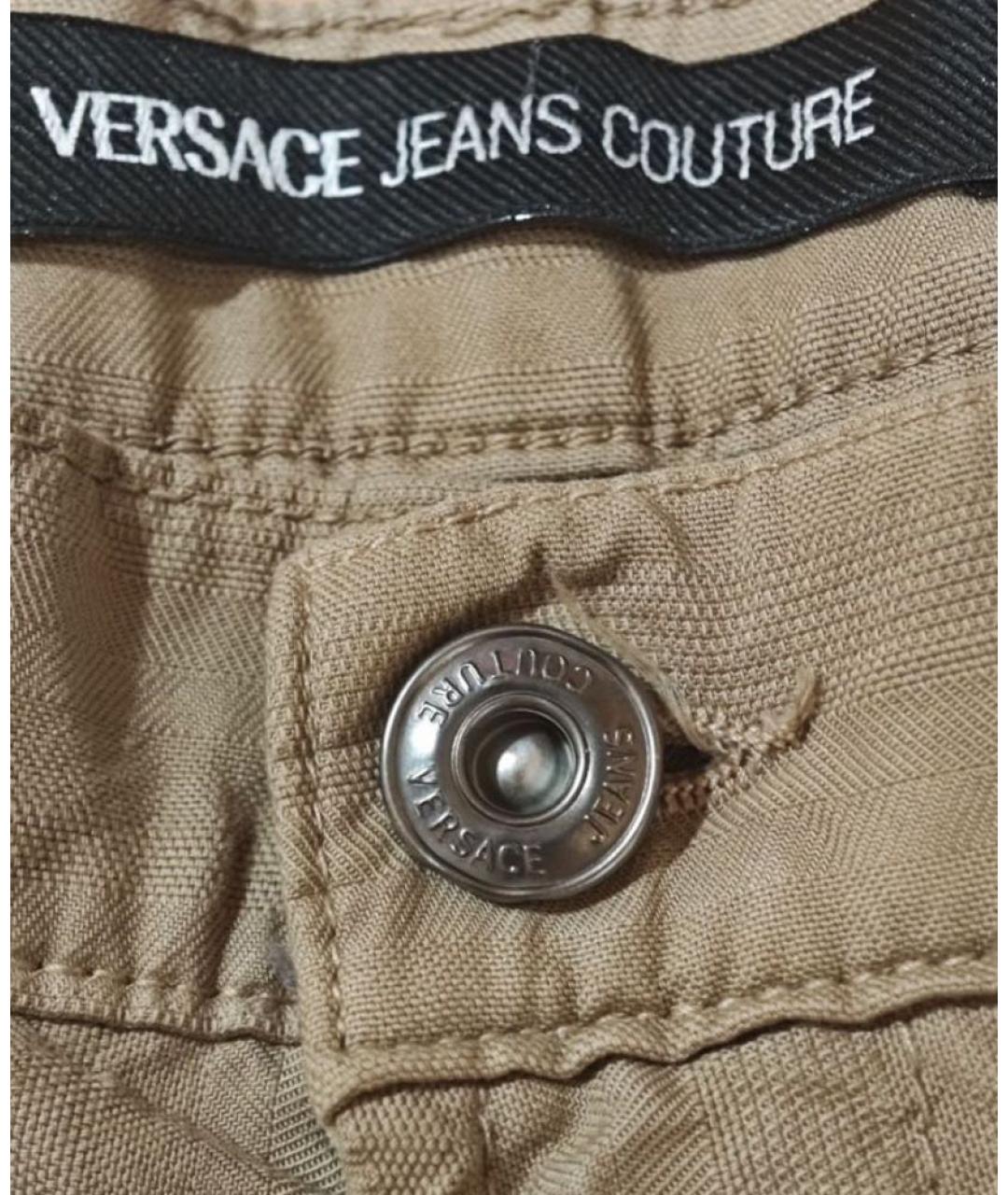 VERSACE JEANS COUTURE Бежевые хлопковые повседневные брюки, фото 4