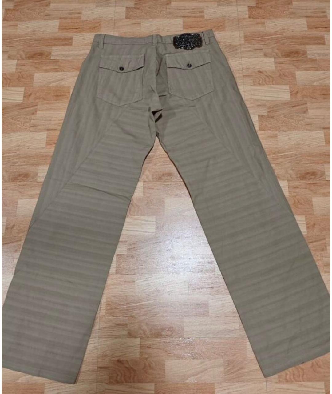 VERSACE JEANS COUTURE Бежевые хлопковые повседневные брюки, фото 2