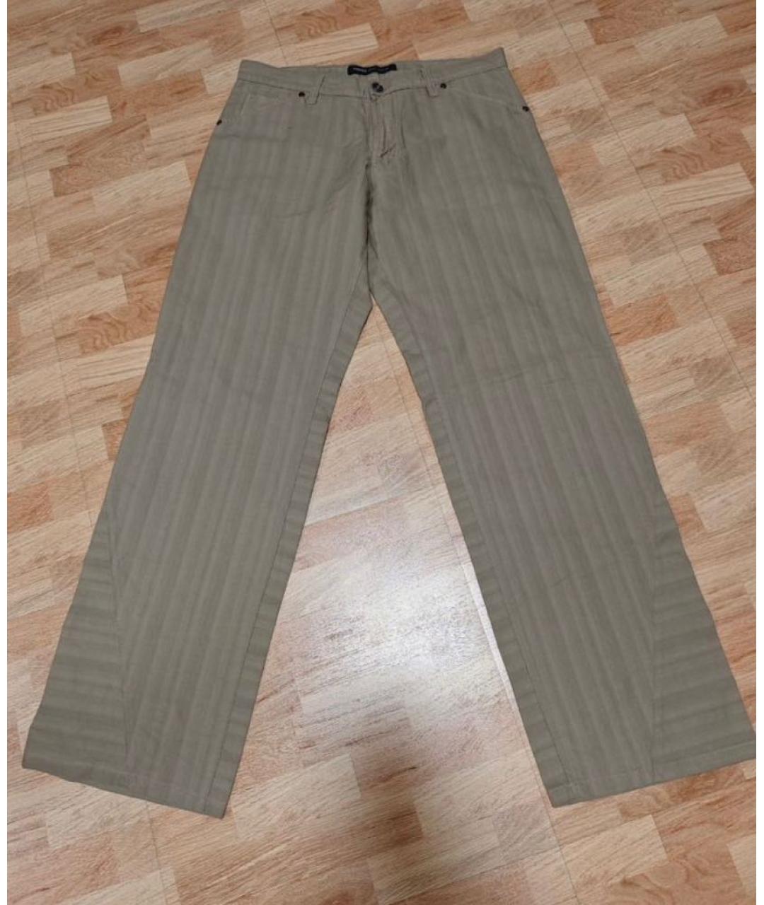 VERSACE JEANS COUTURE Бежевые хлопковые повседневные брюки, фото 9