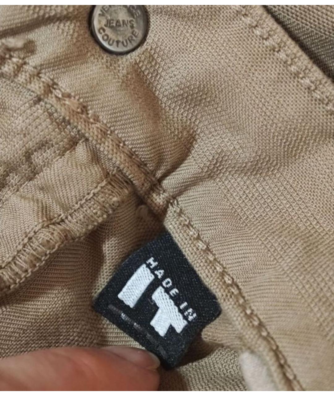VERSACE JEANS COUTURE Бежевые хлопковые повседневные брюки, фото 7
