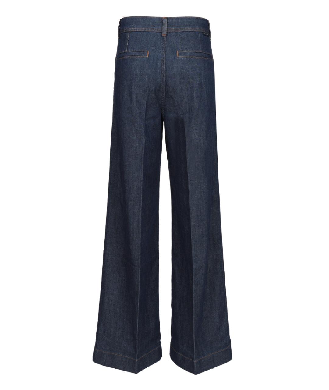 7 FOR ALL MANKIND Синие хлопковые прямые джинсы, фото 2