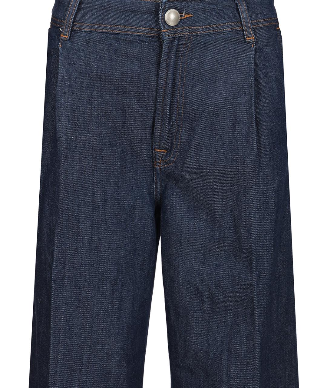 7 FOR ALL MANKIND Синие хлопковые прямые джинсы, фото 4
