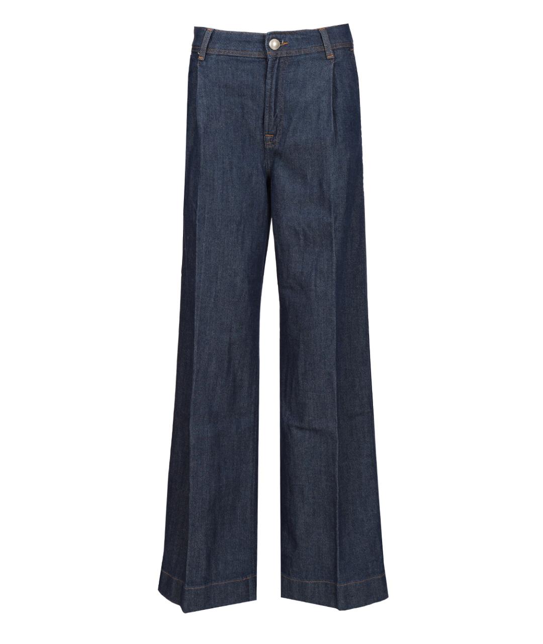 7 FOR ALL MANKIND Синие хлопковые прямые джинсы, фото 1