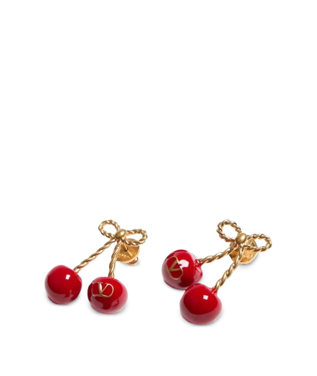 VALENTINO Красные металлические серьги, фото 2