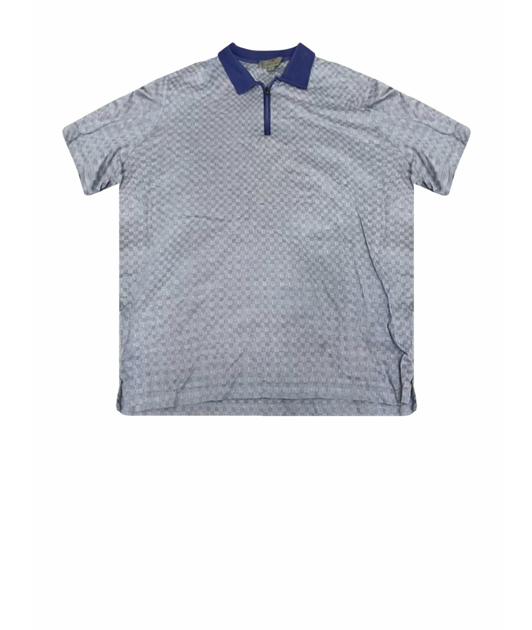 CANALI Голубое хлопковое поло с коротким рукавом, фото 1