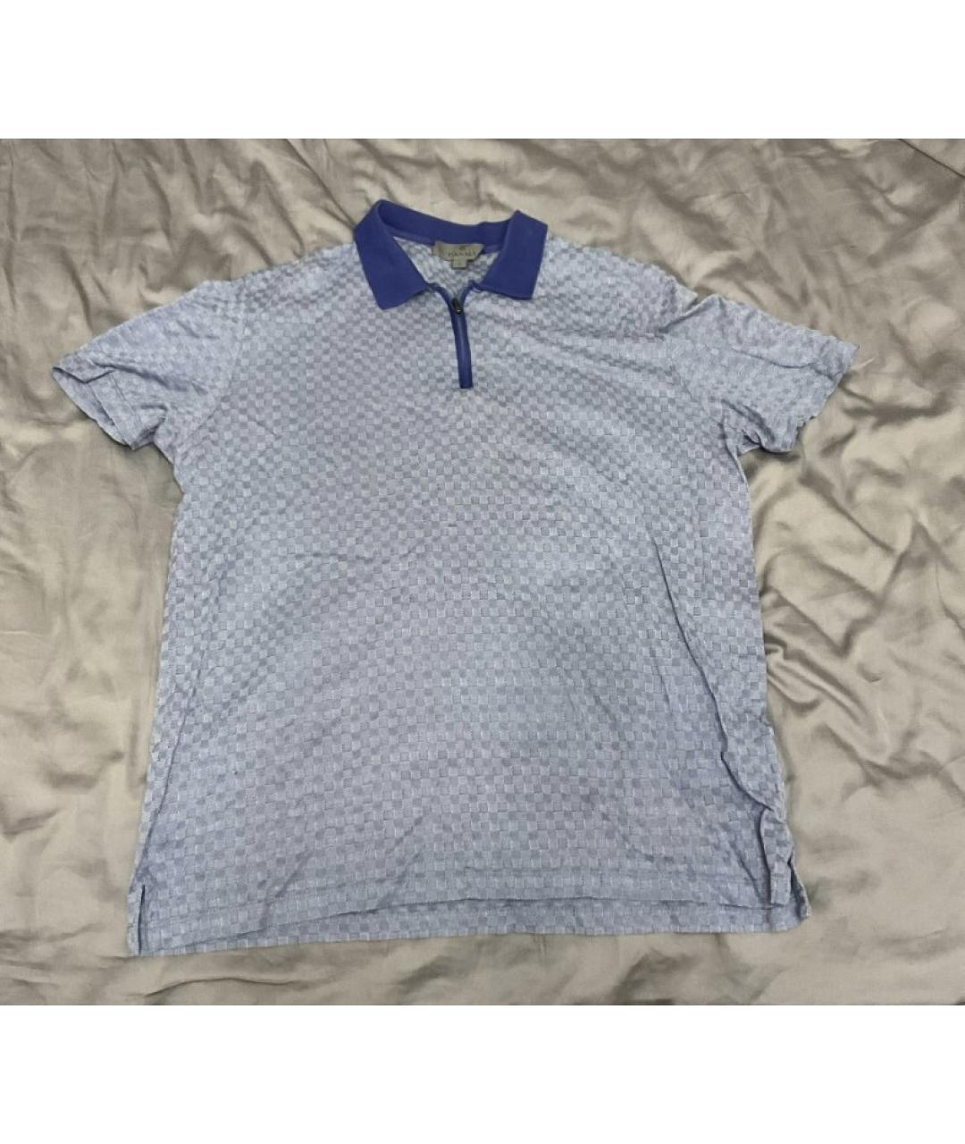CANALI Голубое хлопковое поло с коротким рукавом, фото 3