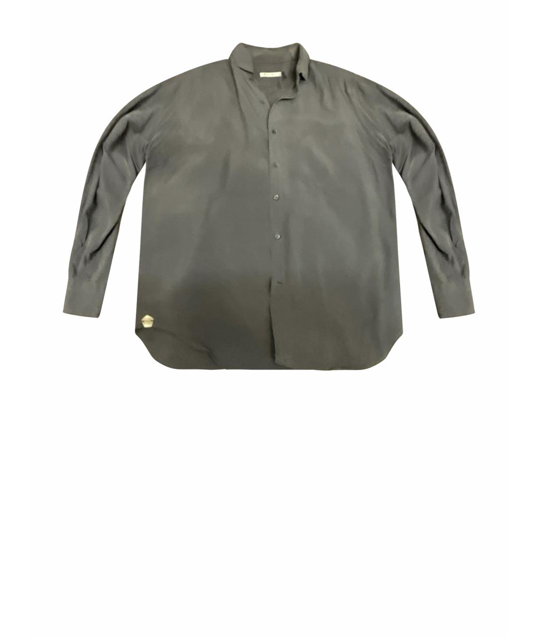 LORO PIANA Серая шелковая классическая рубашка, фото 1