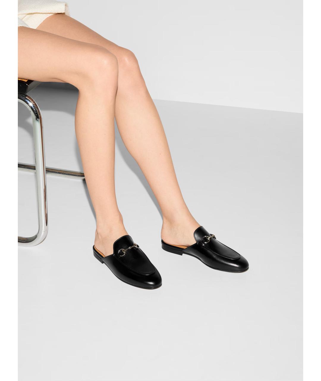 GUCCI Черные кожаные мюли, фото 3