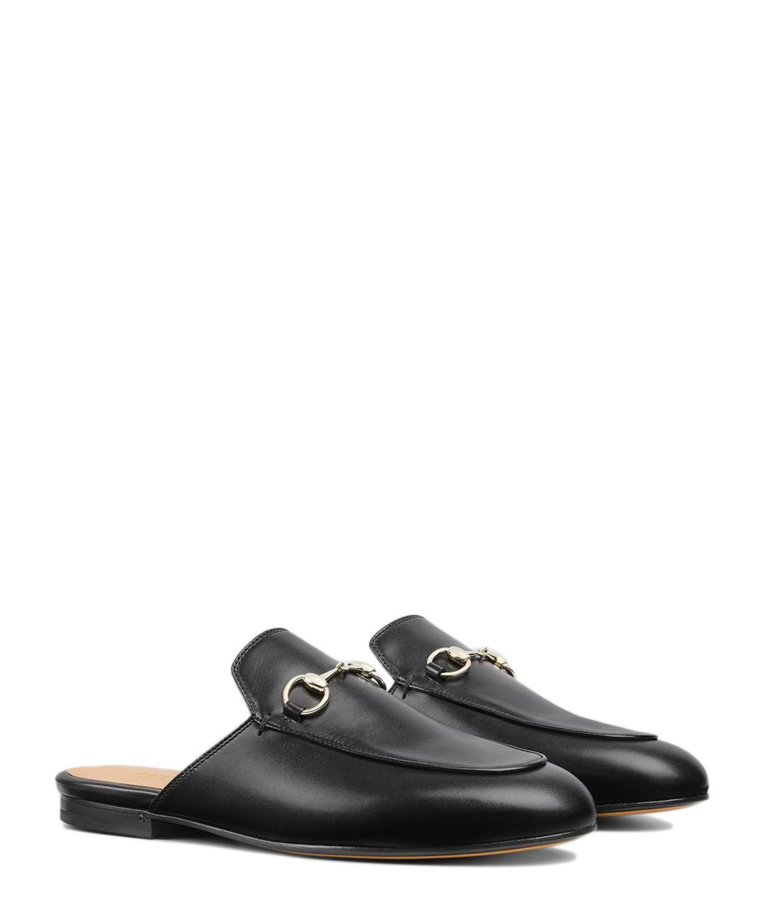 GUCCI Черные кожаные мюли, фото 2