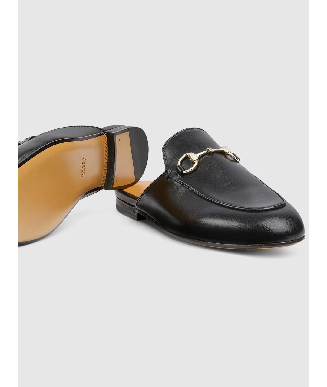 GUCCI Черные кожаные мюли, фото 6
