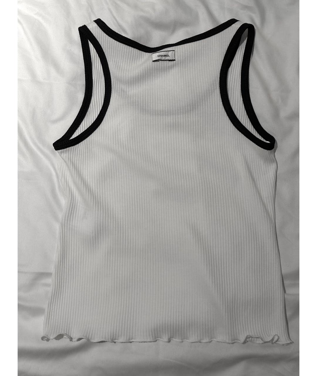 CHANEL Белая хлопковая майка, фото 3