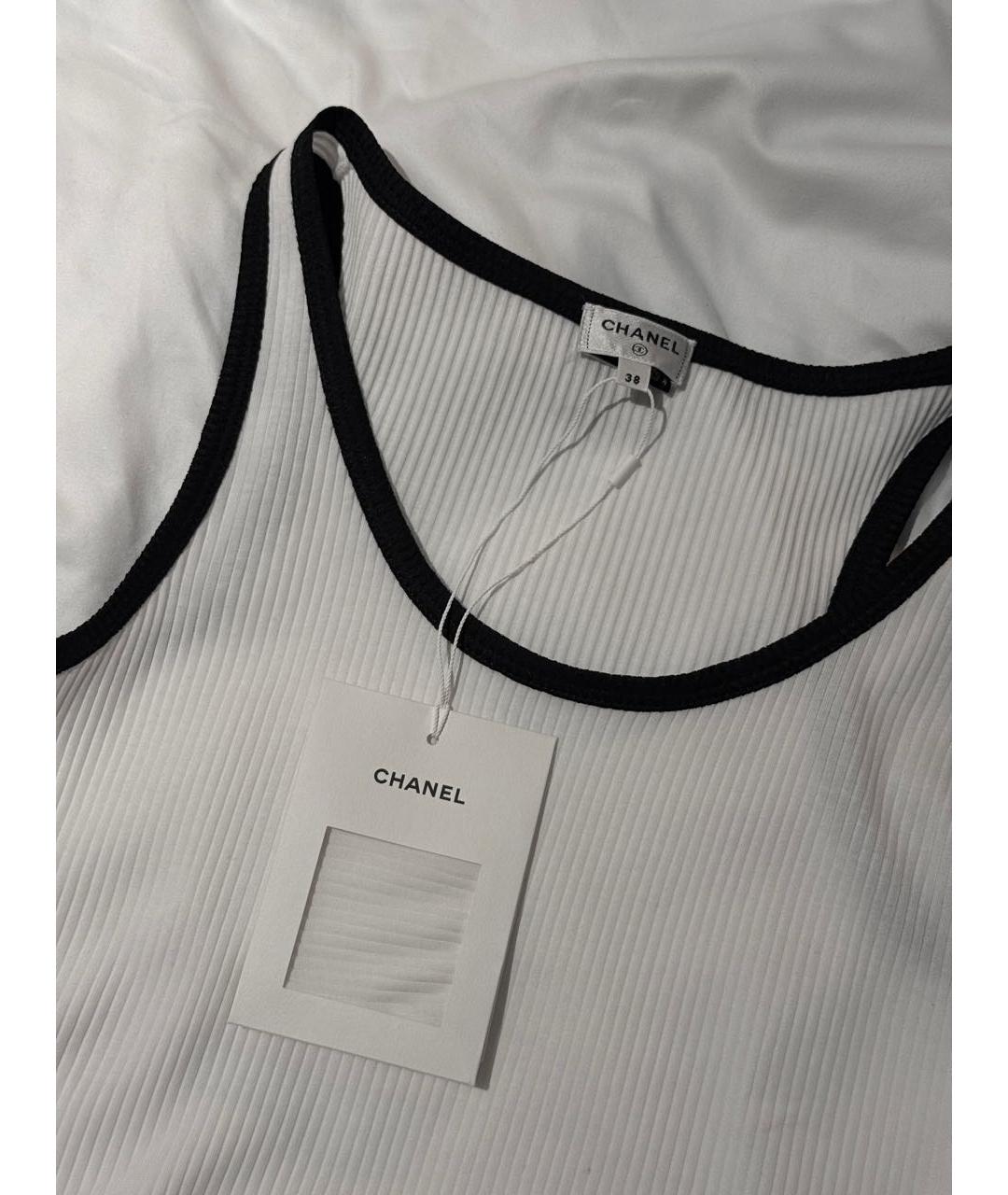 CHANEL Белая хлопковая майка, фото 4