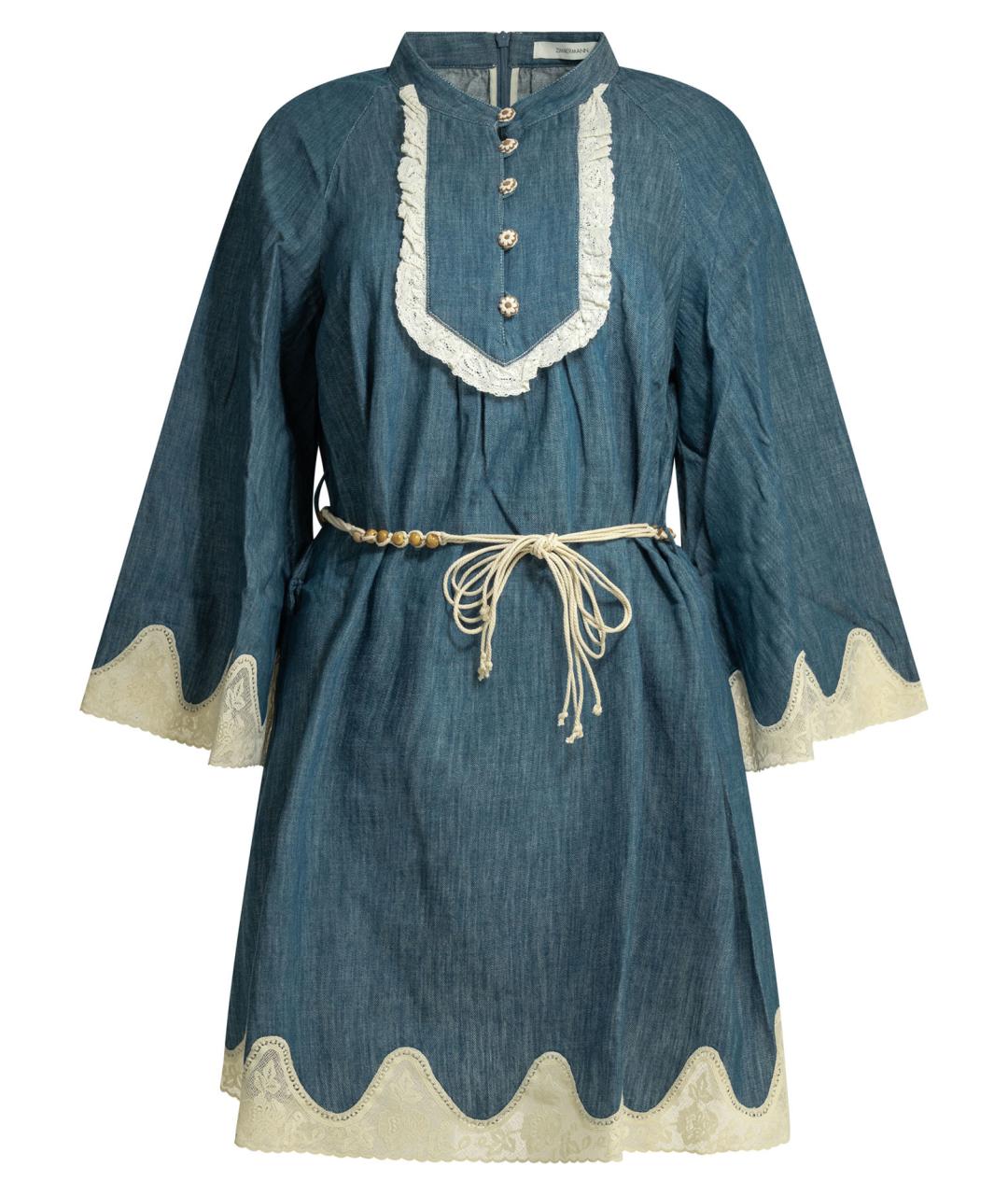 ZIMMERMANN Синее хлопковое повседневное платье, фото 1