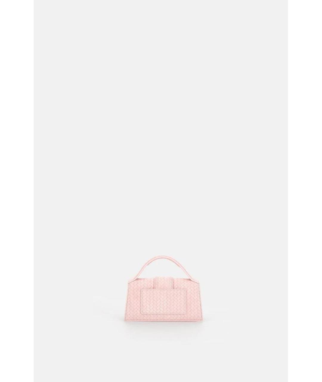 JACQUEMUS Розовая плетеная сумка с короткими ручками, фото 2