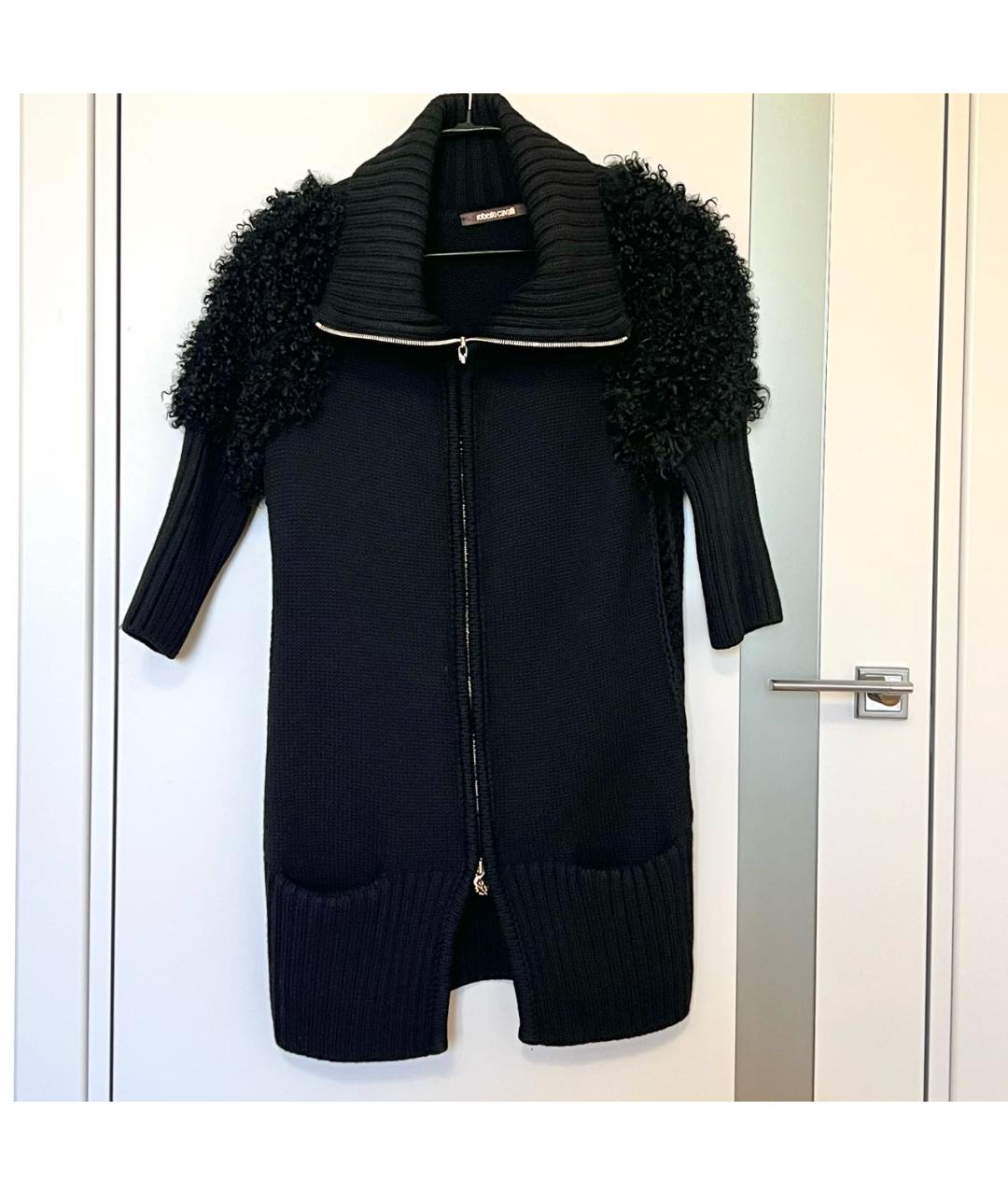 ROBERTO CAVALLI Черный шерстяной кардиган, фото 8