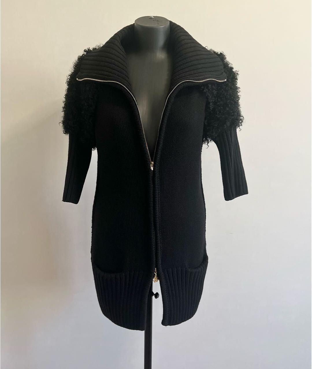 ROBERTO CAVALLI Черный шерстяной кардиган, фото 3