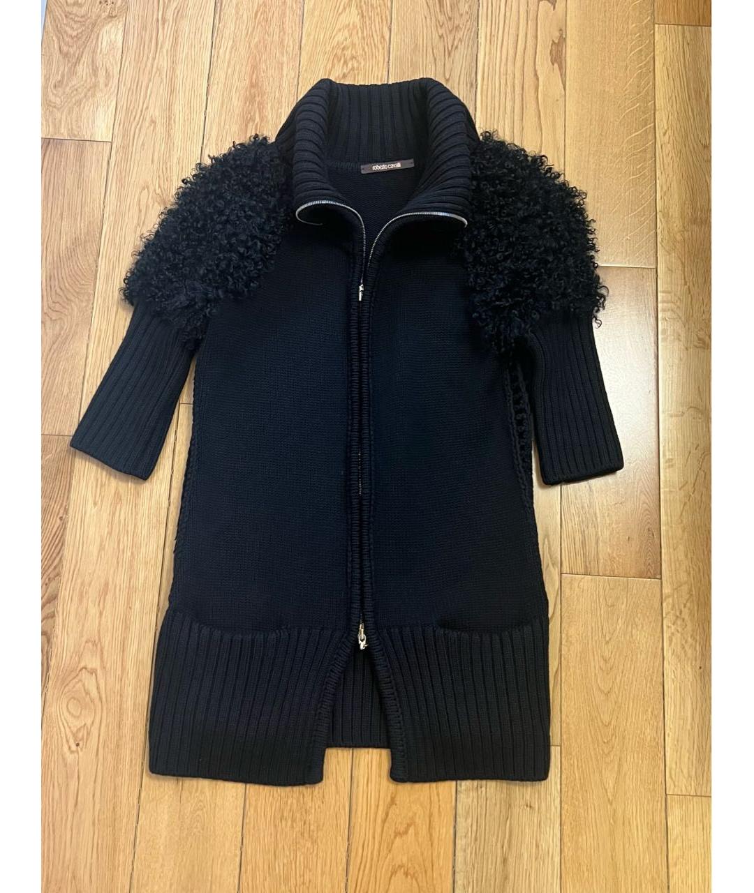 ROBERTO CAVALLI Черный шерстяной кардиган, фото 7