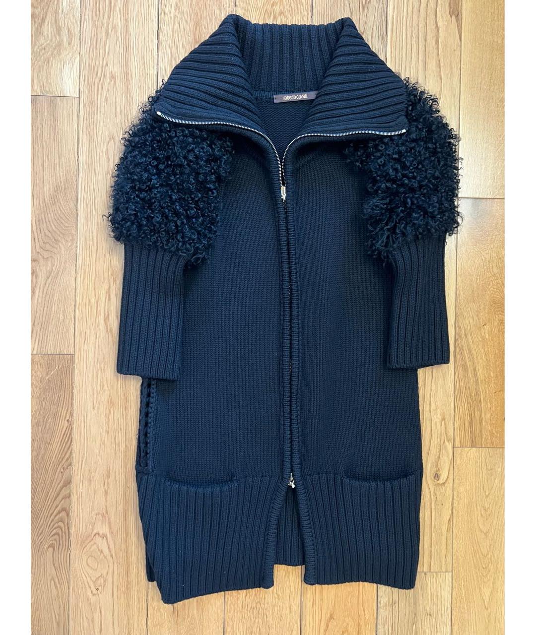 ROBERTO CAVALLI Черный шерстяной кардиган, фото 9