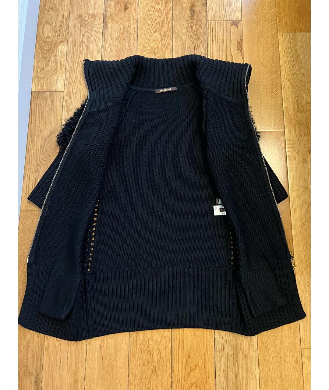 ROBERTO CAVALLI Черный шерстяной кардиган, фото 6