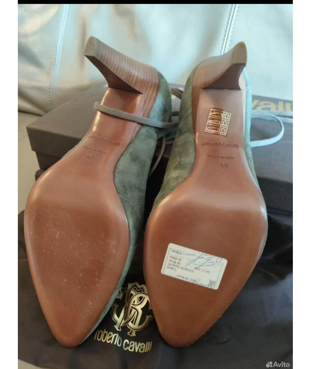 ROBERTO CAVALLI Зеленые замшевые туфли, фото 4