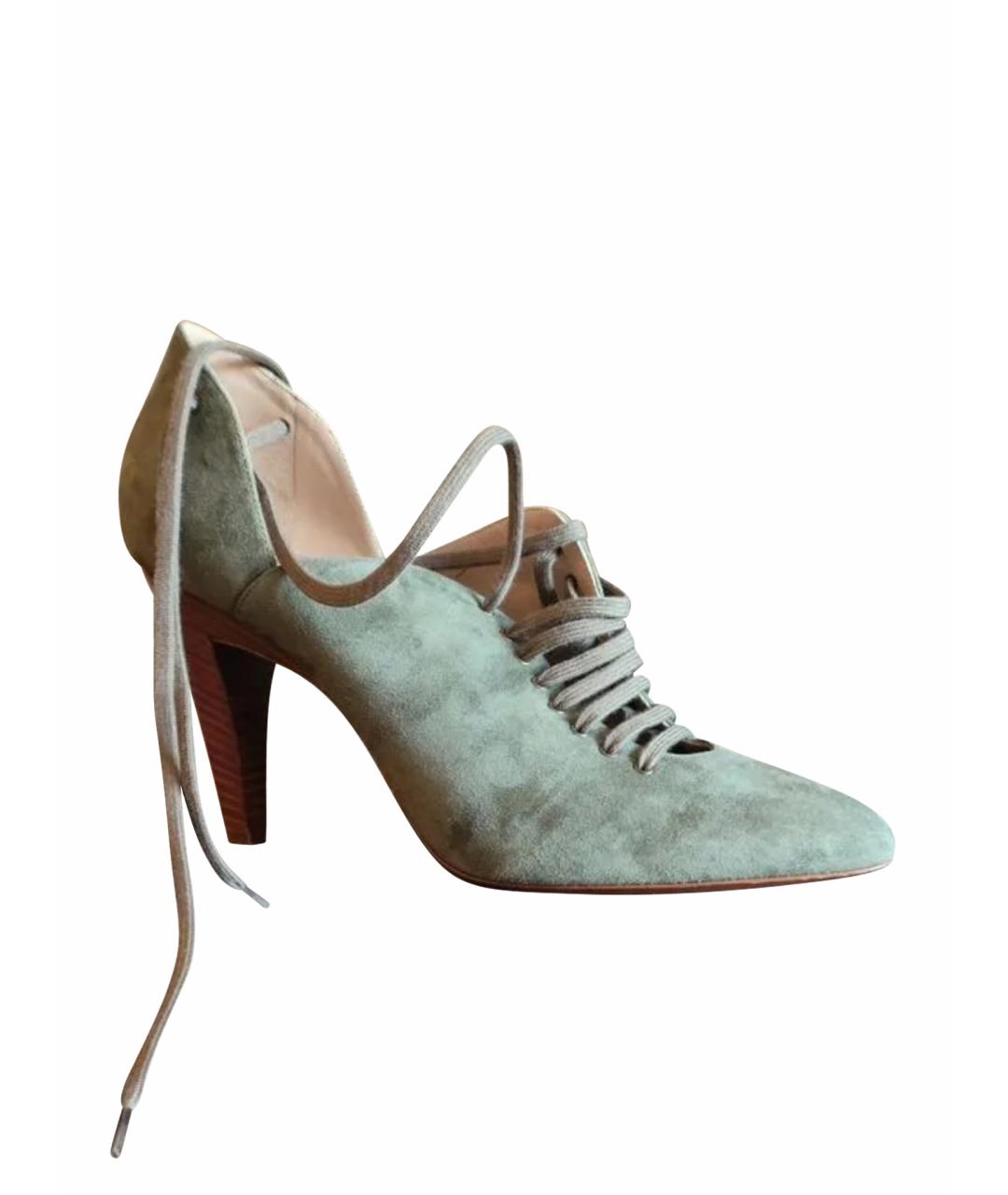 ROBERTO CAVALLI Зеленые замшевые туфли, фото 1