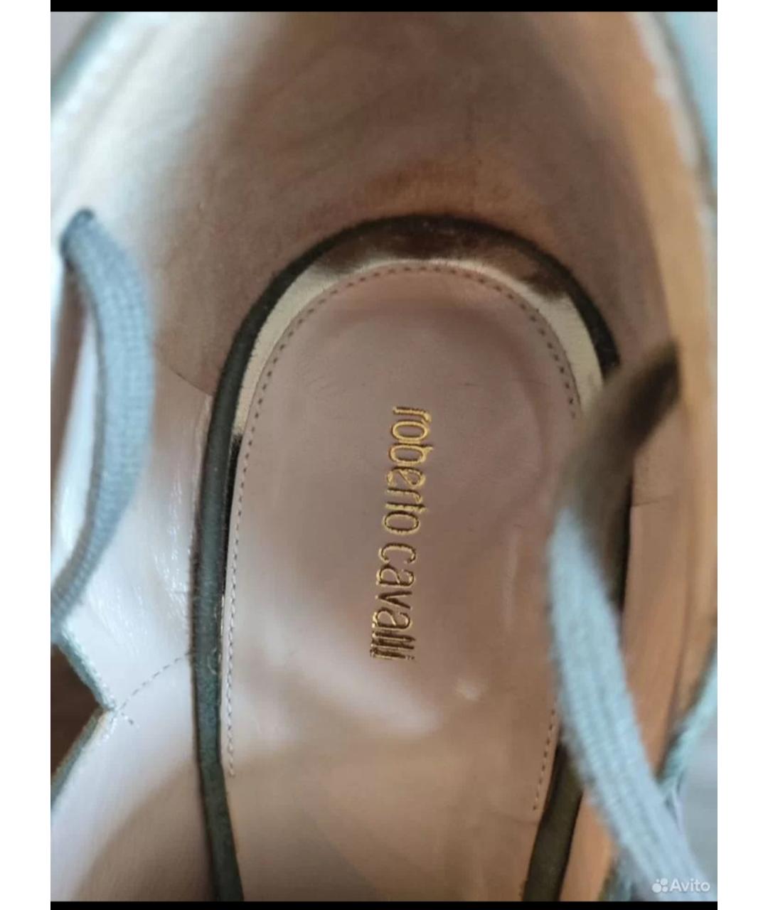 ROBERTO CAVALLI Зеленые замшевые туфли, фото 3