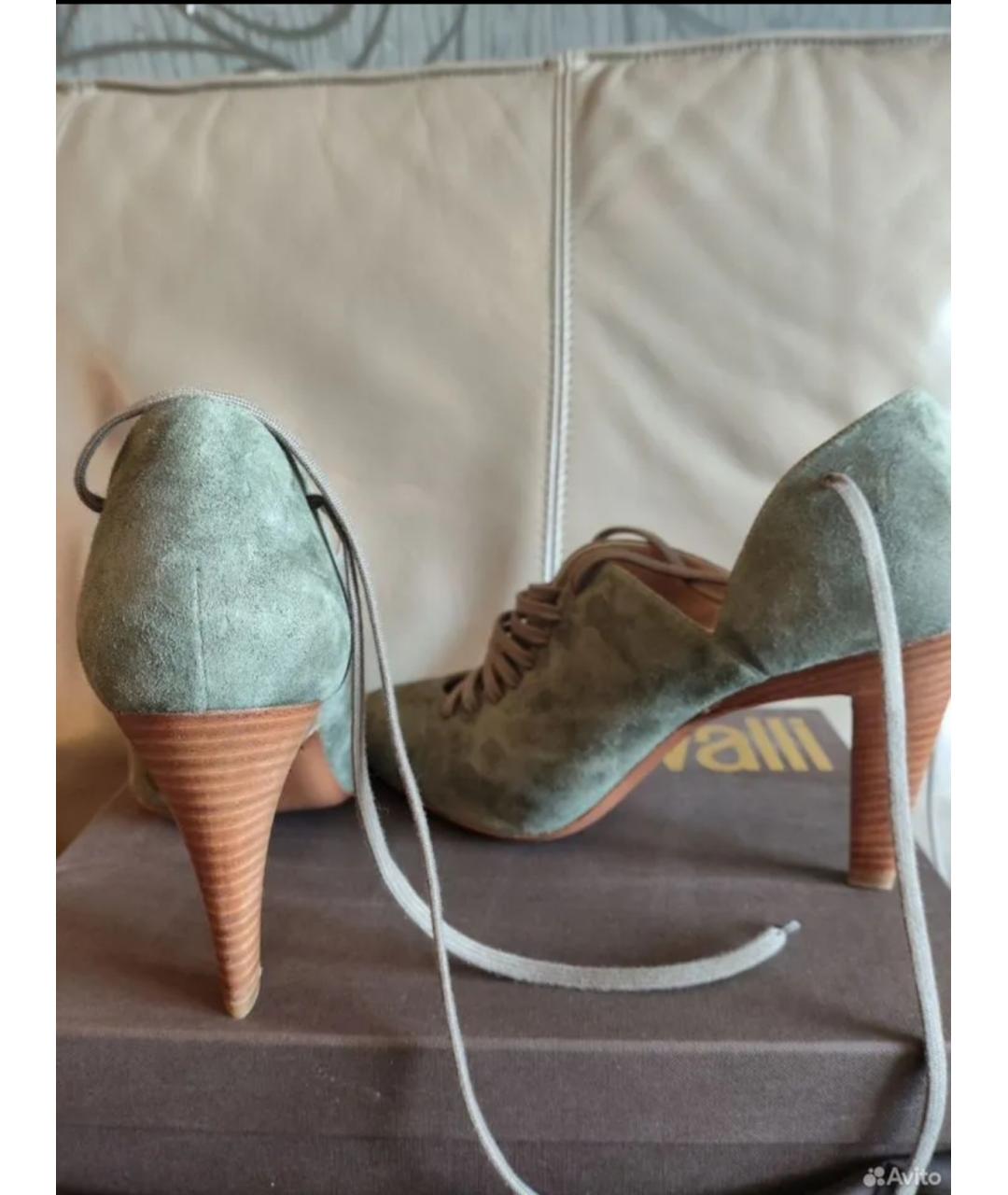 ROBERTO CAVALLI Зеленые замшевые туфли, фото 5